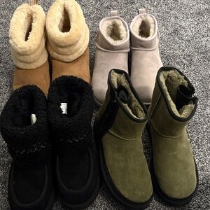 UGG Cozy Women's Ankle Boots - Black, Olive, Tan, Gray